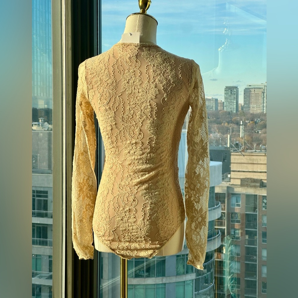 Zimmermann Beige Lace Long-Sleeve Bodysuit - Picture 12 of 16